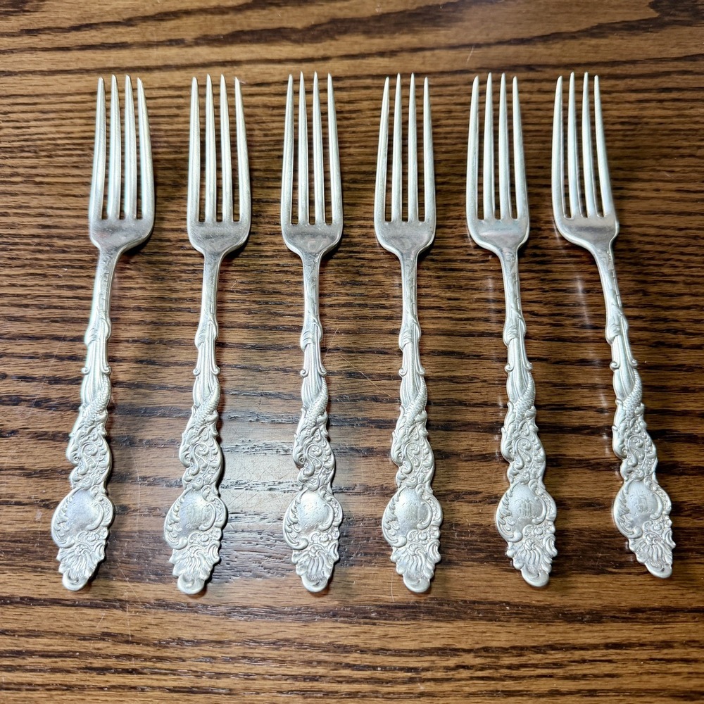 Rogers International Silverplate Columbia Dinner Forks Set Of 6